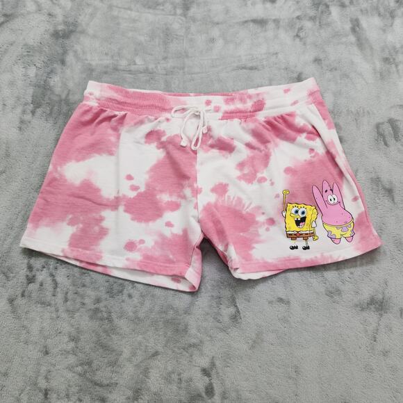 Nickelodeon SpongeBob SquarePants Shorts Womens XXXL Pink Tie Dye Patrick Casual - Picture 1 of 11